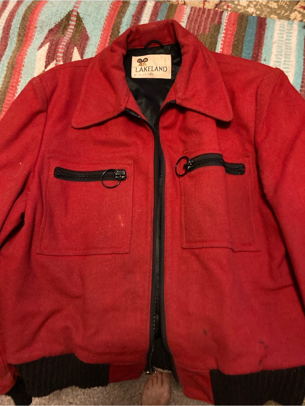 Old Colstrip, Montana Coal Miner’s - Lakeland Men's Red Wool Bomber